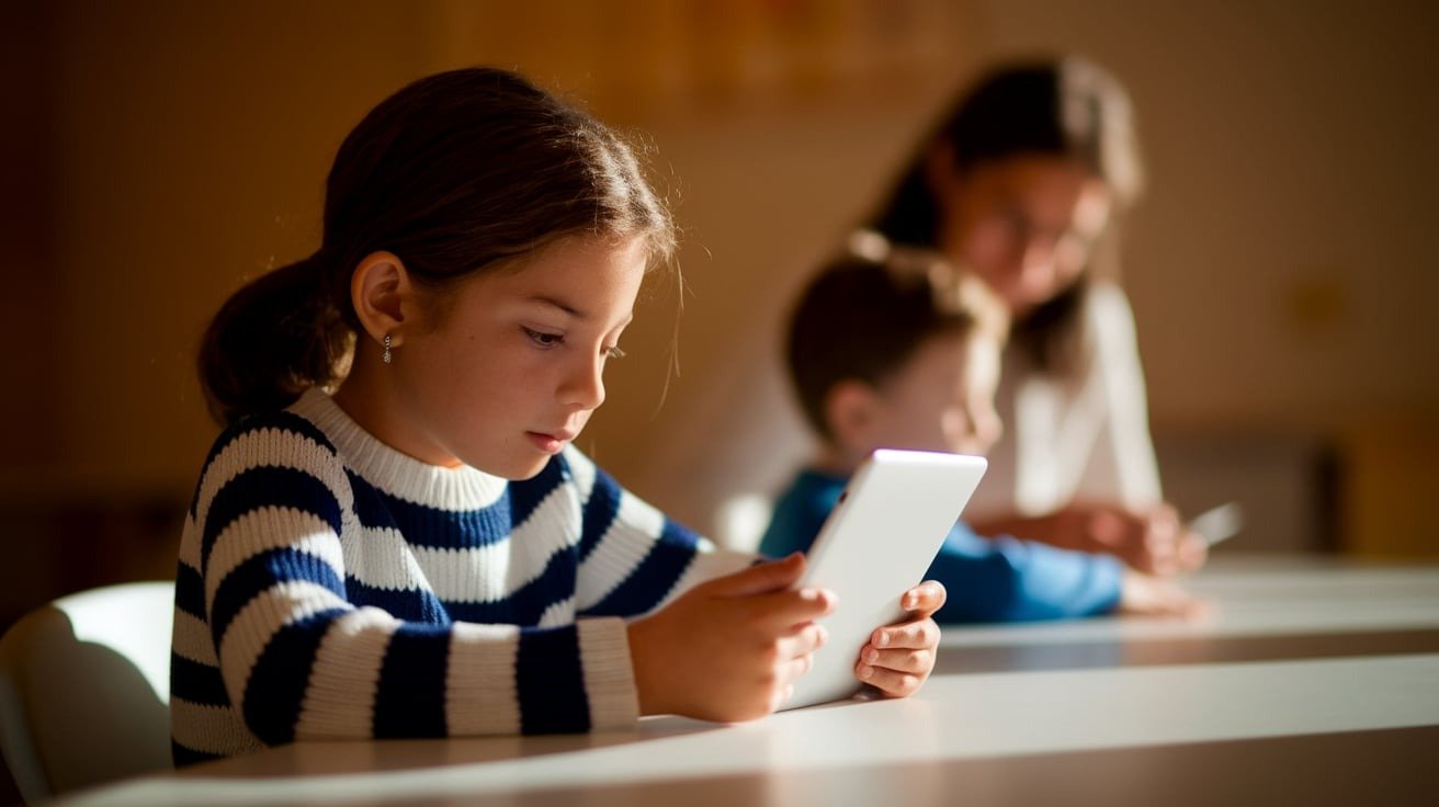 Child learning in a classroom, representing Education industry