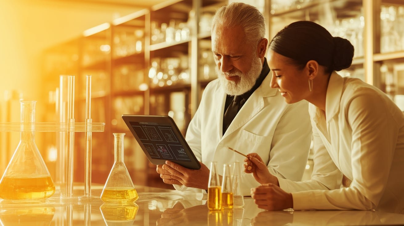 Scientists working in a lab, representing Healthcare industry